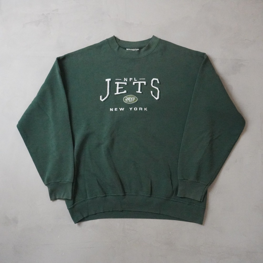 Vintage NFL New York Jets Sweatshirt XL Mens 90s Green Embroidered USA Lee Sport